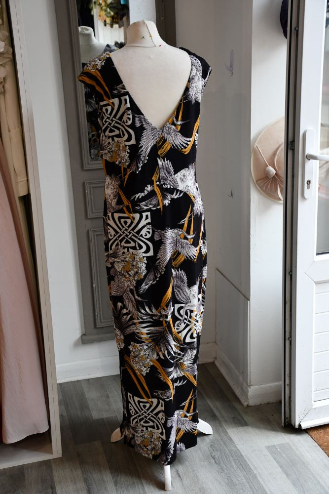 BIBA Black and Gold Maxi Dress (18)