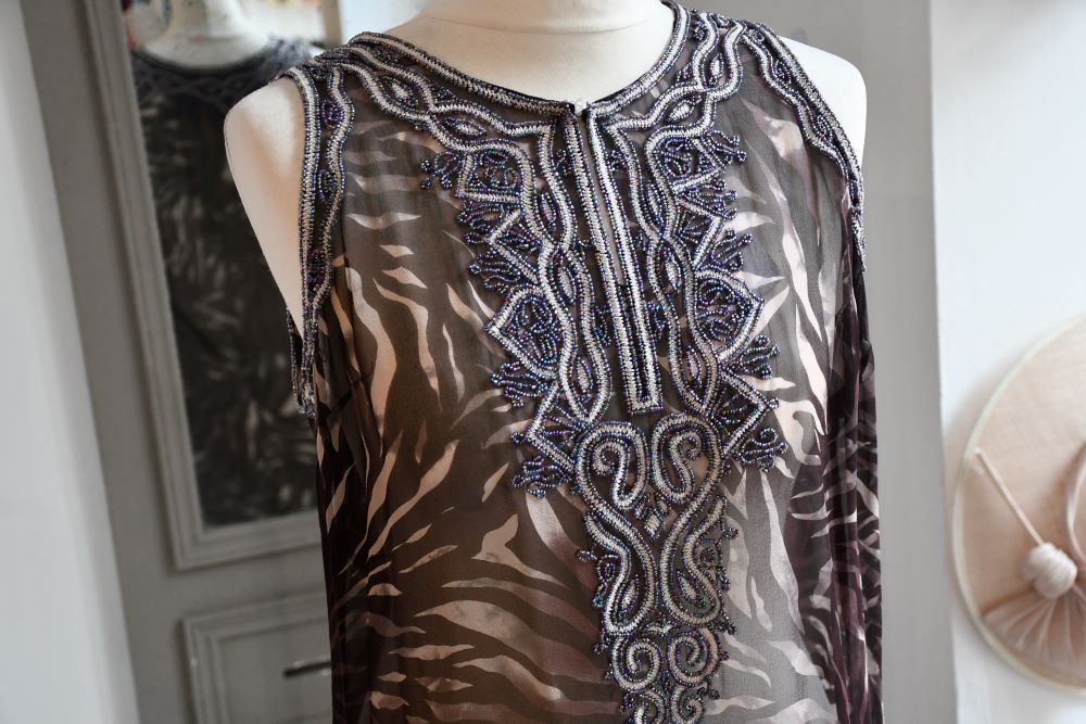 beaded Silk Cover-up