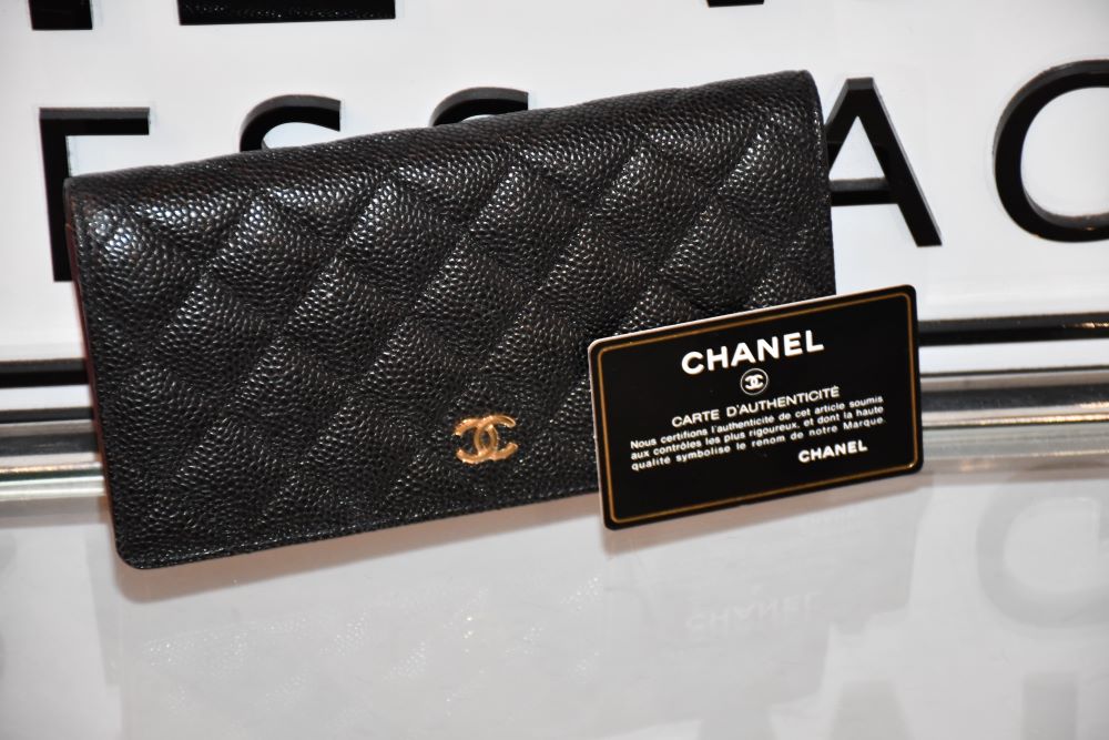 Chanel Caviar Leather Black Quilted Purse