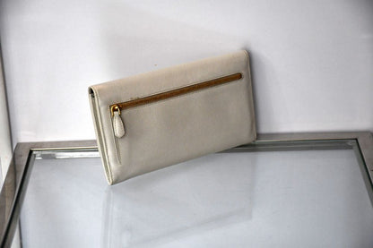 Prada Saffiano Leather Off White Clutch UNUSED
