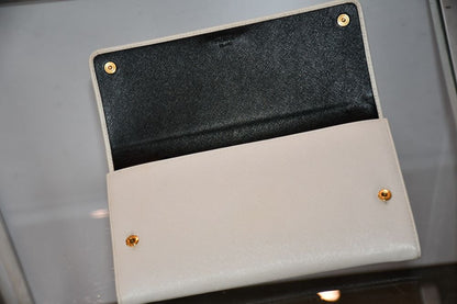 Prada Saffiano Leather Off White Clutch UNUSED