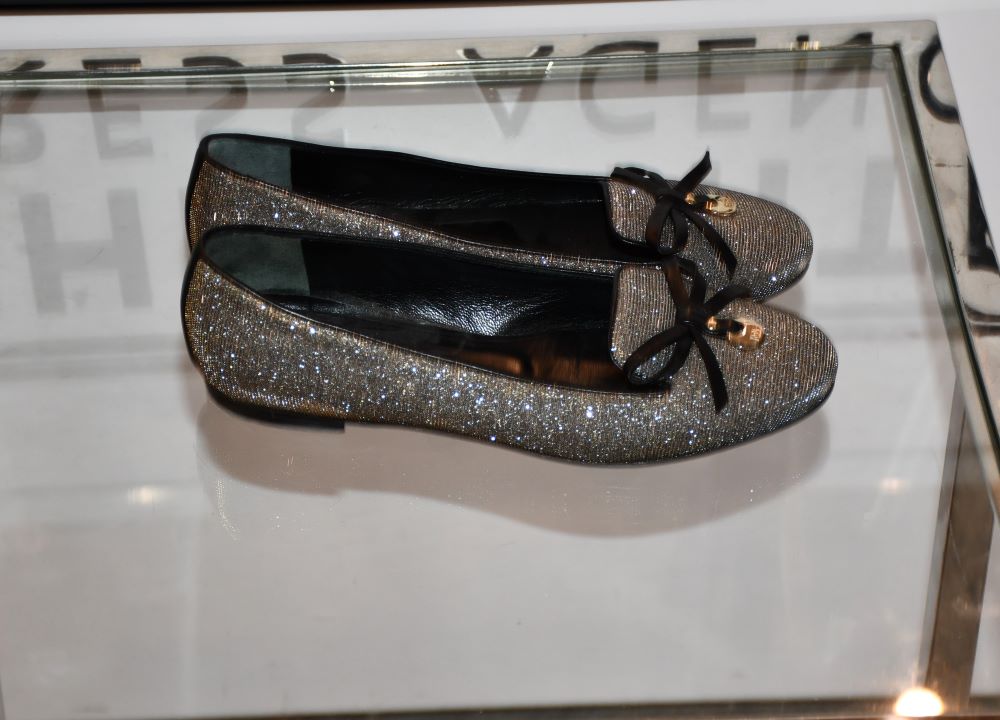 Russell and Bromley Grey Glitter Pumps (4.5)