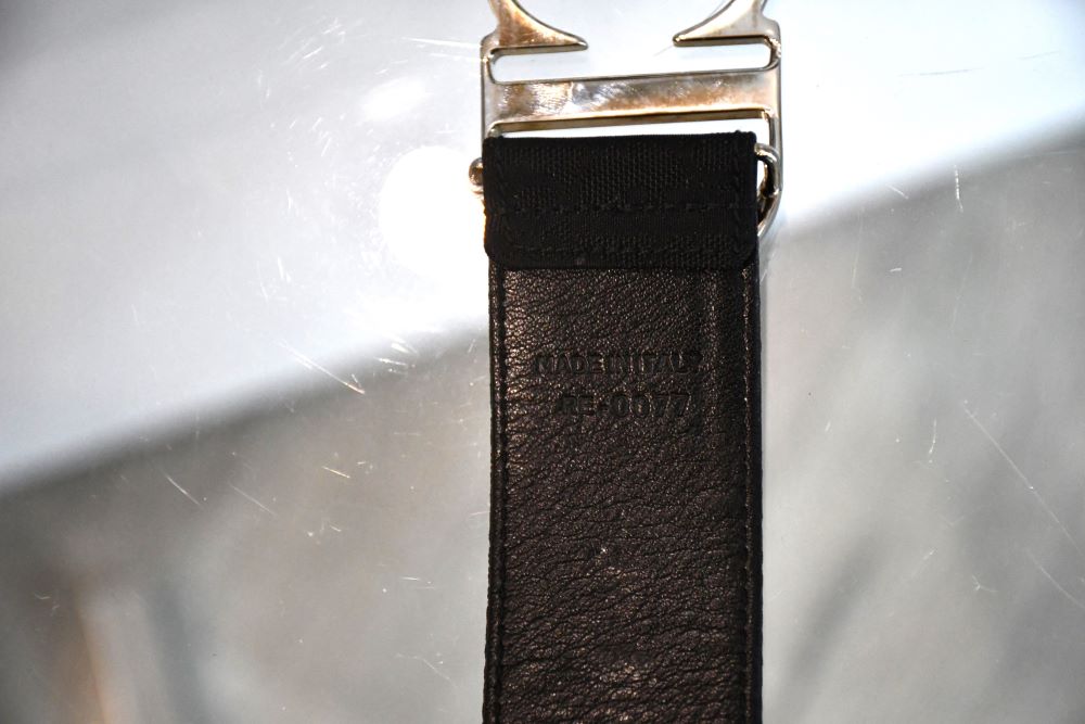 Christian Dior Monogram Logo Black Leather Belt