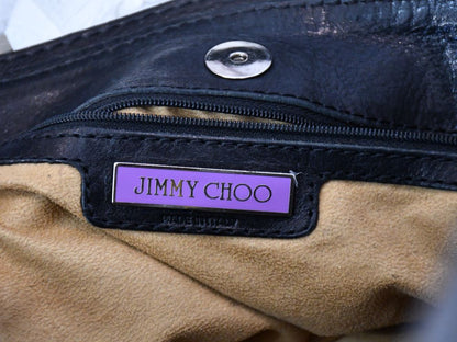 Jimmy Choo Black Leather Maddy Bag