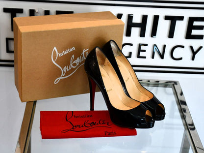 box dustbag preowned Louboutin Very Prive 120 Patent Shoes 