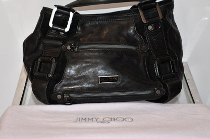 preowned Jimmy Choo Black Leather Maddy Bag with dustbag