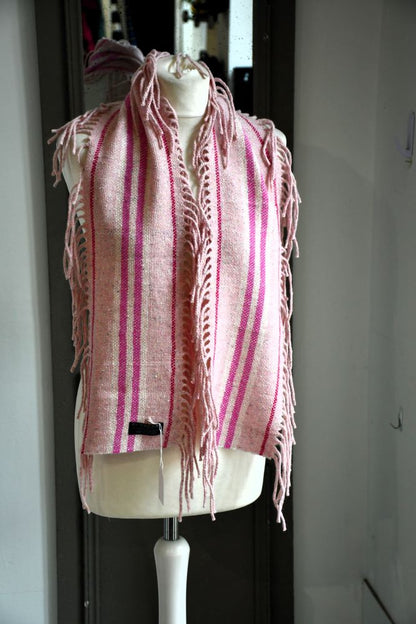 preowned Burberry long light pink Merino Wool Mix Scarf