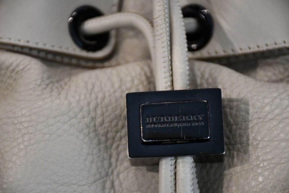 Burberry Warrior Taupe Leather Shoulder Bag