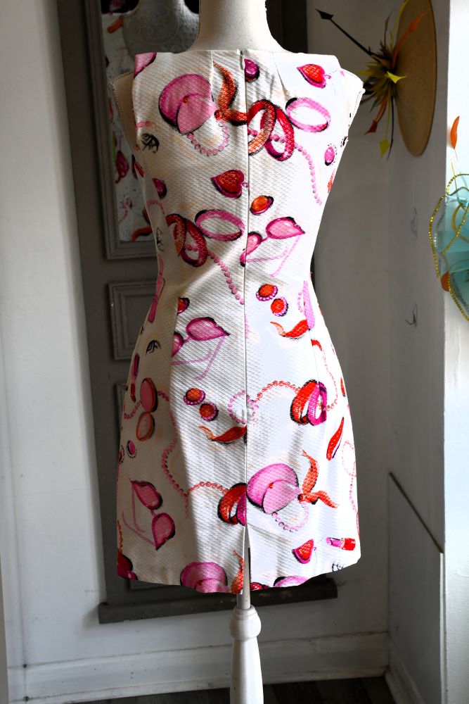 back of preloved Louis Feraud  Sleeveless Summer Dress 