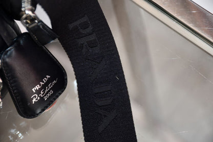 Prada Re-Edition Black Nappa Leather Shoulder Bag