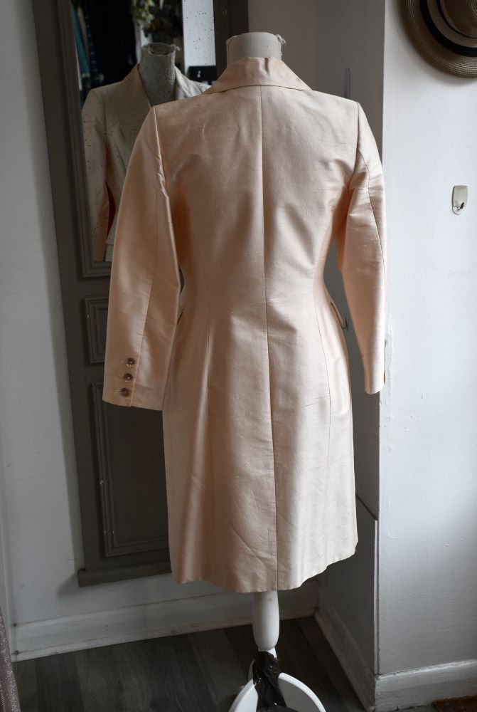 Renato Nucci Apricot Silk Dress Coat (8)