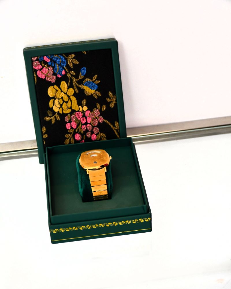 Gucci GG Gold Stainless Steel Swiss Grip Bracelet Watch