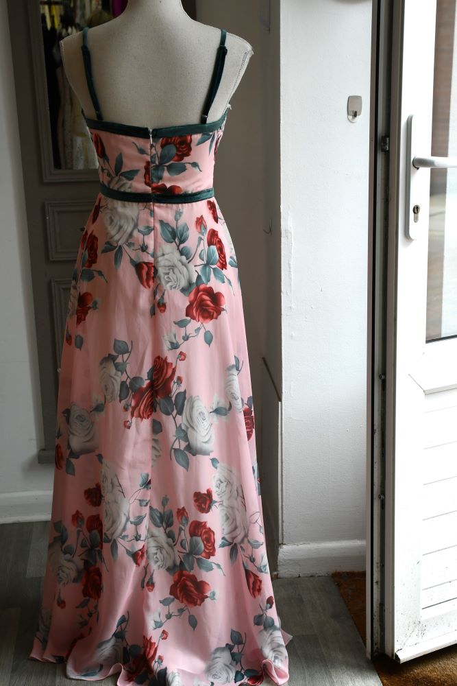 Back of preloved Forever unique summer pink maxi dress 