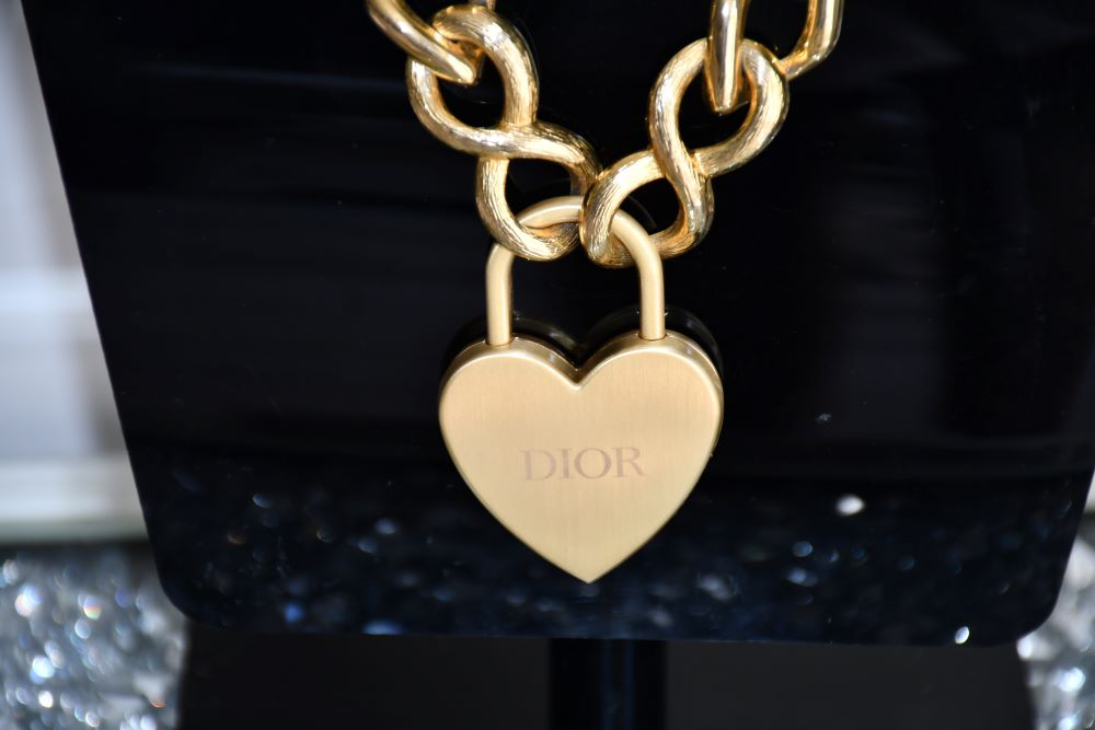 Reworked Dior Heart Padlock Pendant on to Chain Necklace