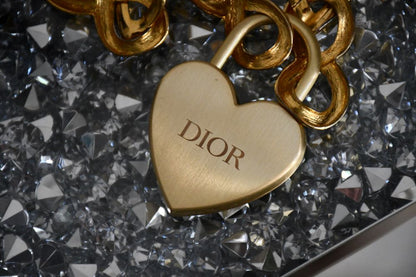 Reworked Dior Heart Padlock Pendant on to Chain Necklace
