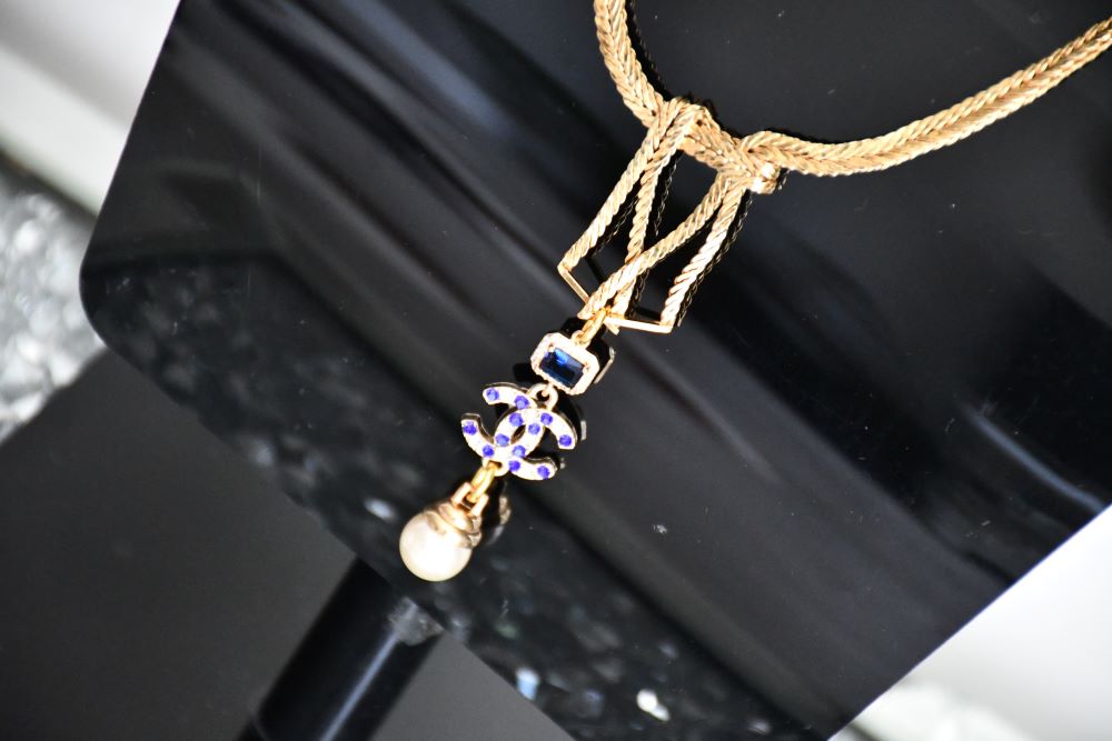 repurposed preloved Chanel  CC Pendant Chain Necklace