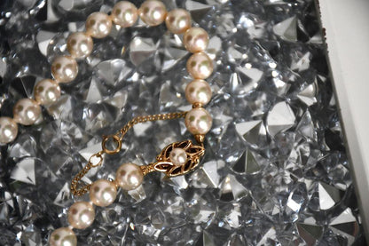 Reworked Chanel Snowflake Pendants Faux Pearl Necklace