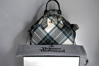preowned Vivienne Westwood Yasmine Continental Tartan cotton top handle bag