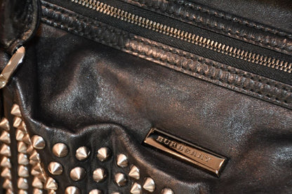 Burberry Studded Black Leather Edenham Bag