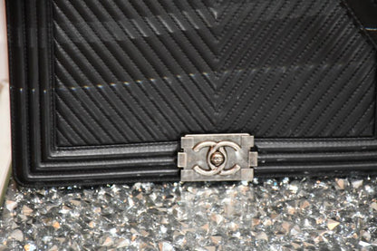 Chanel Chevron Lambs Leather Medium Boy Bag