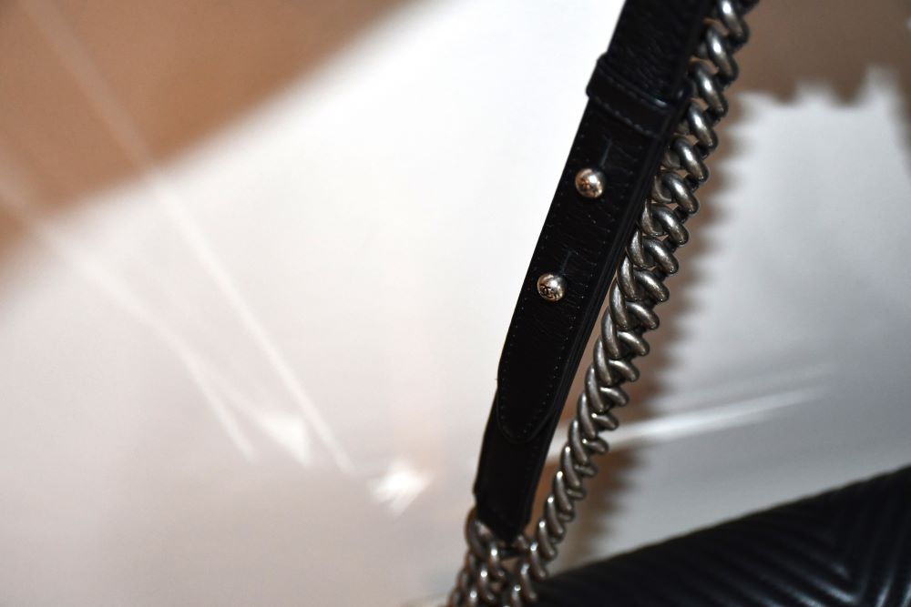 Chanel Chevron Lambs Leather Medium Boy Bag
