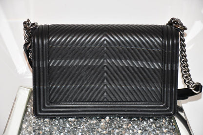 Chanel Chevron Lambs Leather Medium Boy Bag