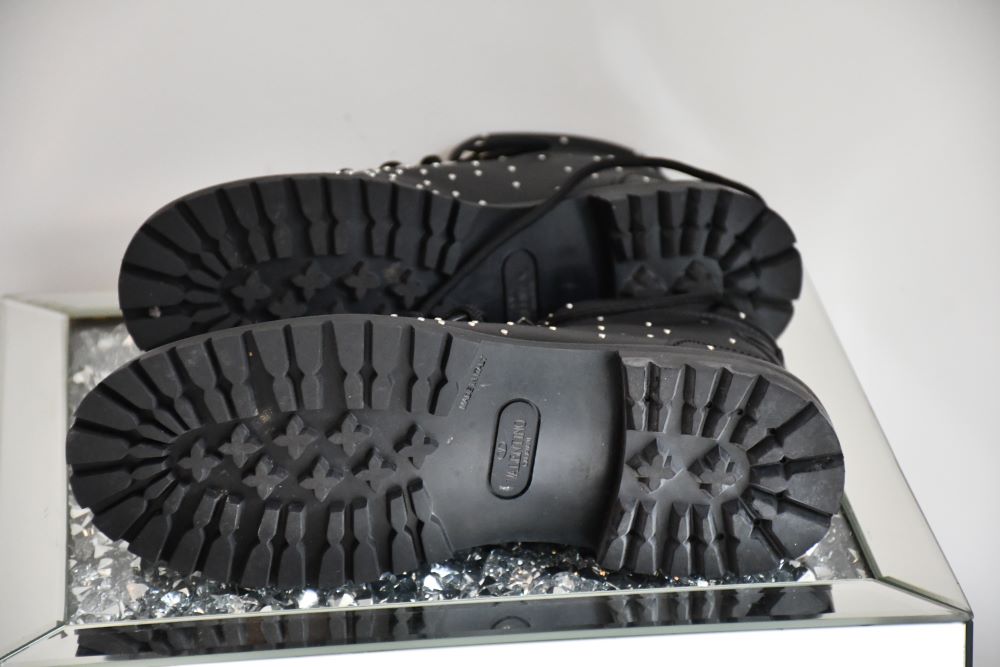 Valentino Studded, Black Leather, Mid Heel Boots (6)