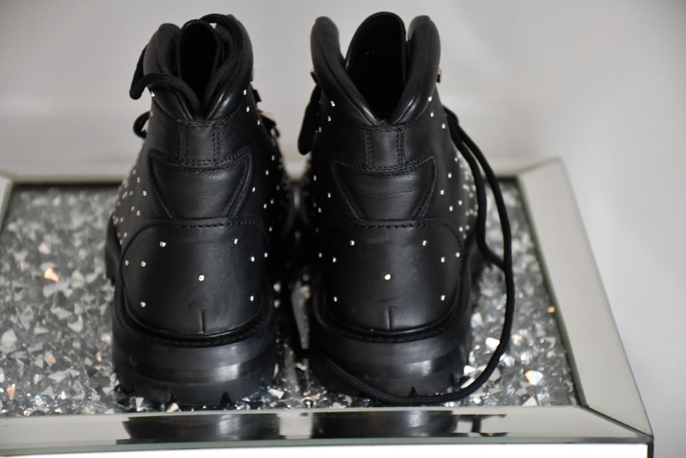 Valentino Studded, Black Leather, Mid Heel Boots (6)