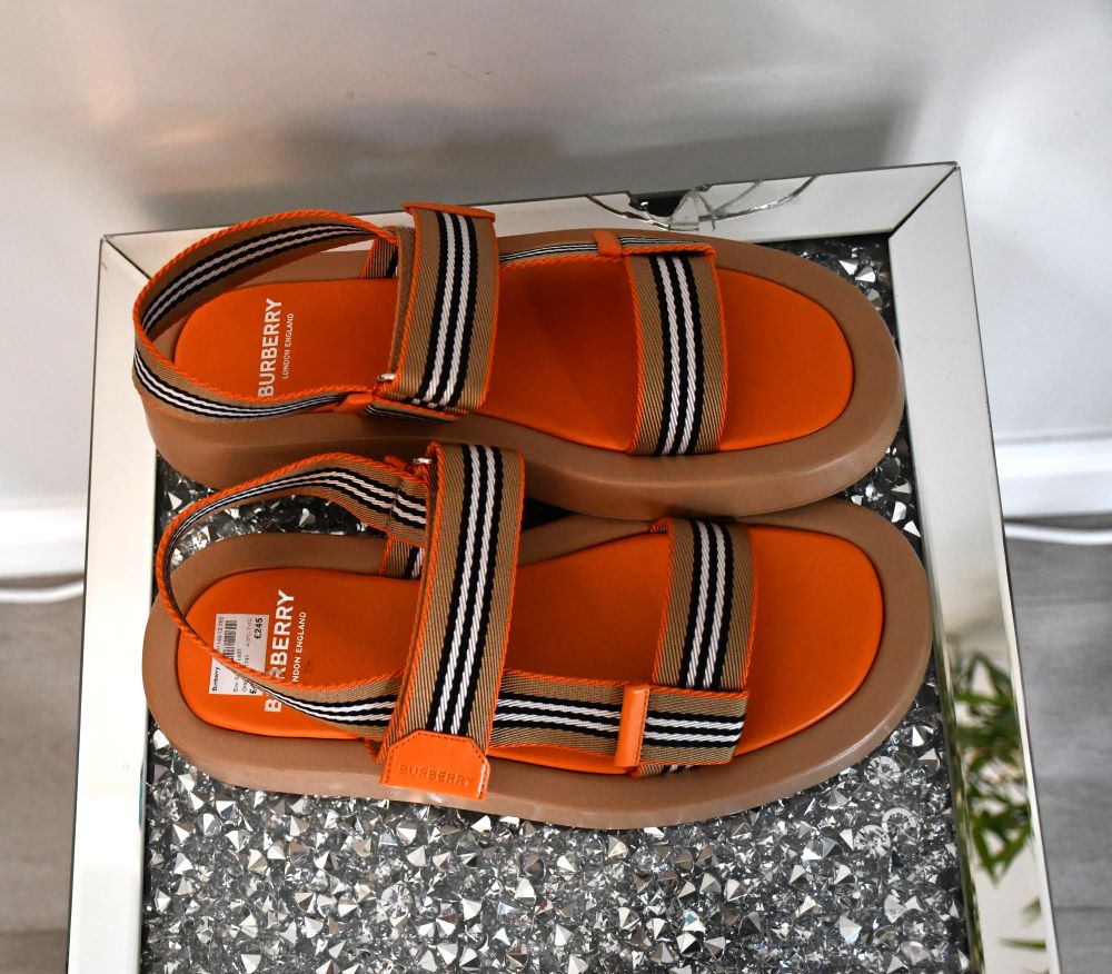 Burberry Alf Sol Eve Orange Sandal (6) BNWT