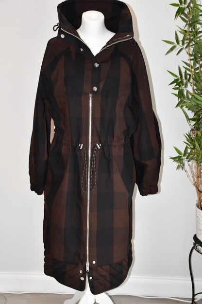 preloved Ganni Brown  and black Checked Oversized Brown Coat  