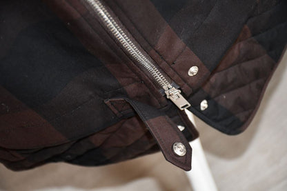 Ganni Brown Checked Oversized Brown Coat  S/M