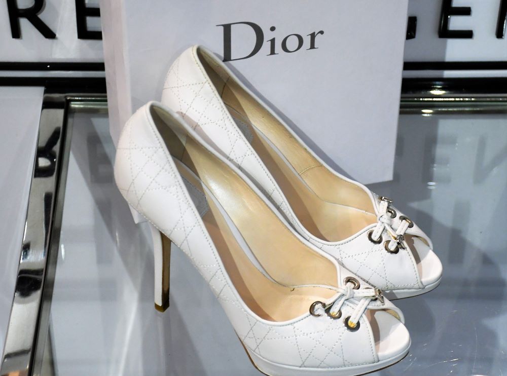 Christian Dior preloved Cannage pump white shoe