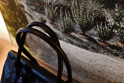 Mulberry Bayswater Black Mock Croc Leather Bag