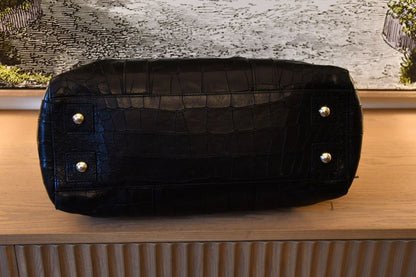 Mulberry Bayswater Black Mock Croc Leather Bag