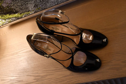 Valentino Mary Jane Black Patent Leather Shoes. Unworn (8)