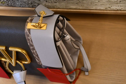 Valentino Calfskin Multicolour V Ring Medium Shoulder Bag BNWT