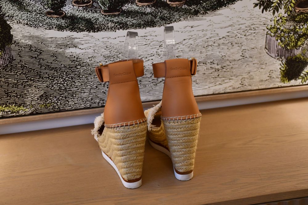 See By Chloe T Big Canvas 120 Calf Leather Platform Sandals (41) BNWT