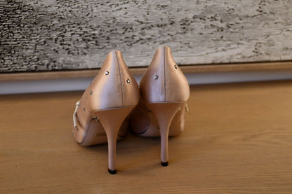 Gucci Double G Logo Satin D’Orsay Shoes (38.5) 5.5 UNWORN