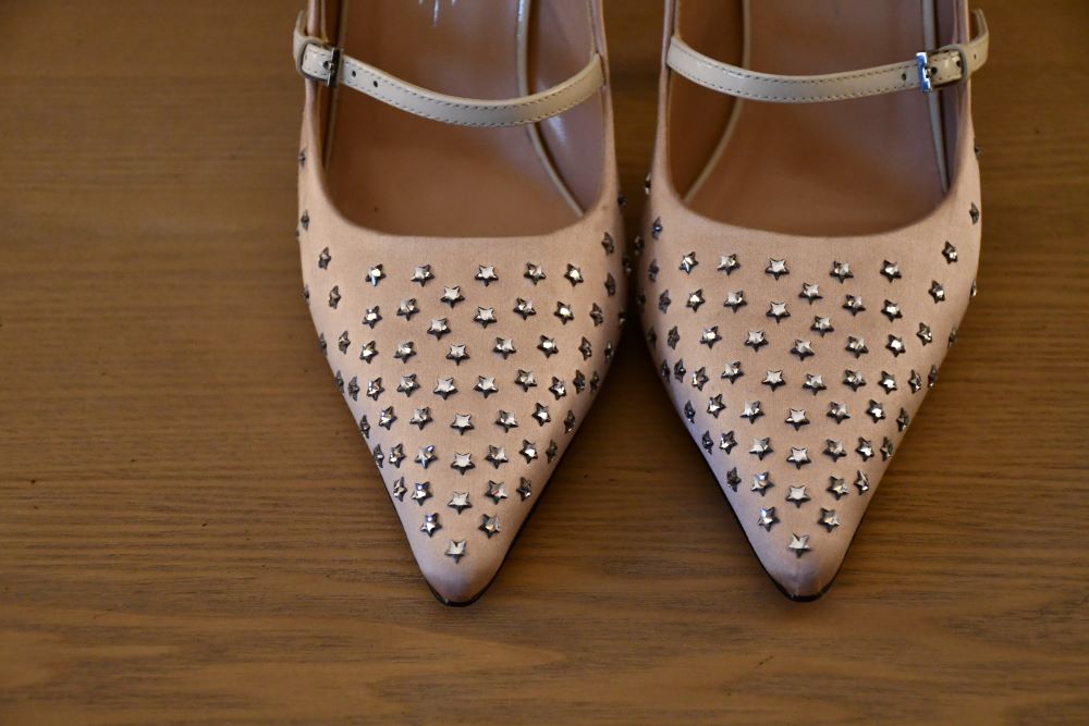 Gucci Double G Logo Satin D’Orsay Shoes (38.5) 5.5 UNWORN