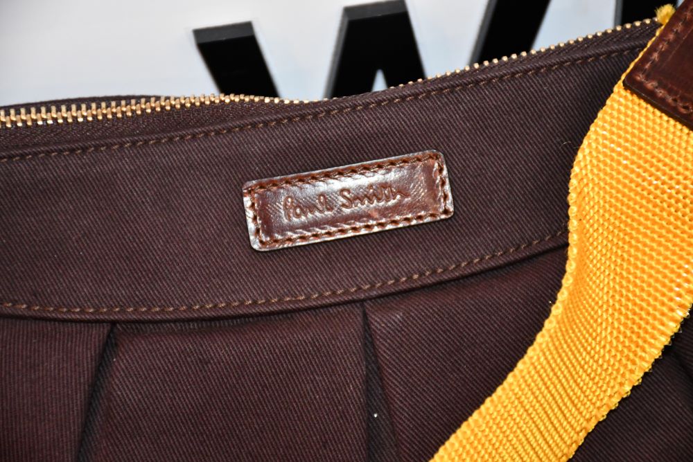 Paul Smith Brown Canvas Shoulder Bag