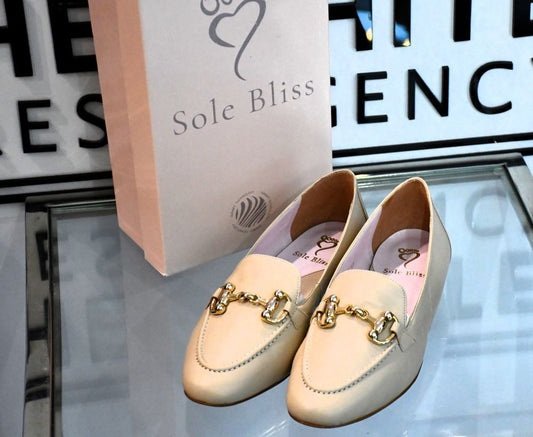 Sole Bliss Trinity Cream Leather Loafers (5)