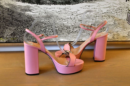 Gucci Pink Marmont GG Sandals (5.5)