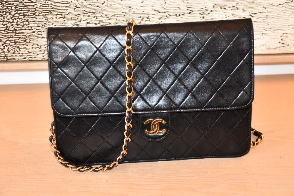 Chanel Vintage Black Lambskin Classic Handbag