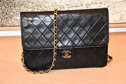 Chanel Vintage Black Lambskin Classic Handbag