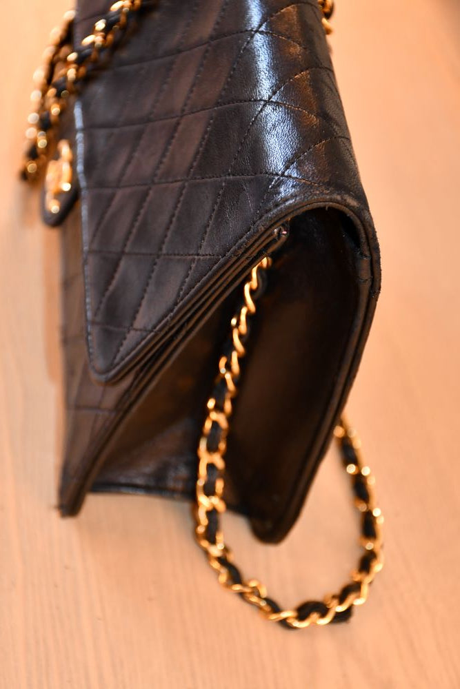 Chanel Vintage Black Lambskin Classic Handbag