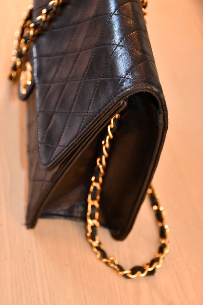 Chanel Vintage Black Lambskin Classic Handbag