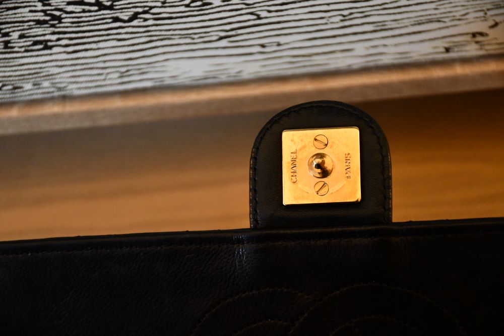 Chanel Vintage Black Lambskin Classic Handbag