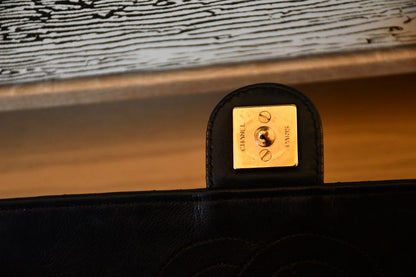 Chanel Vintage Black Lambskin Classic Handbag