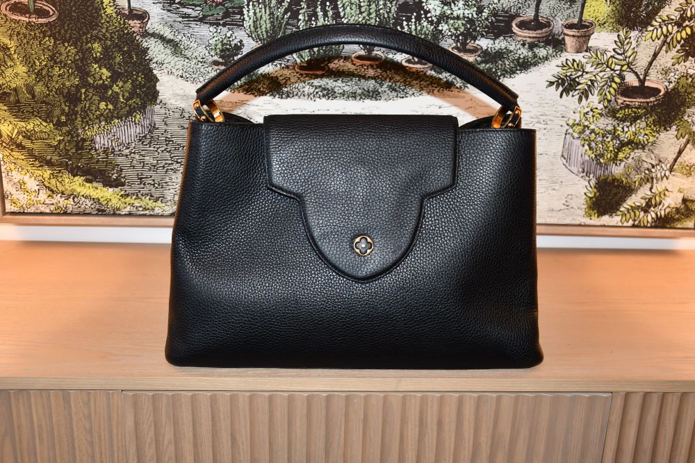 Louis Vuitton Black Taurillon Capucines GM Bag