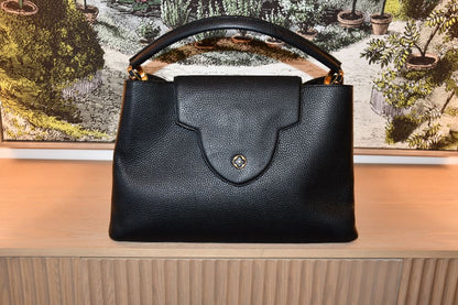 Louis Vuitton Black Taurillon Capucines GM Bag